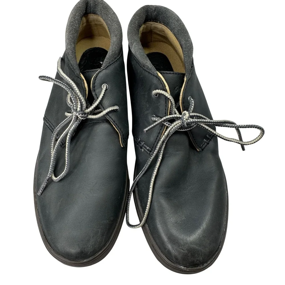 OluKai Ka Lae Shoes Mens 7 Black Leather Chukka Boots Grundge Gorpcore EU 37